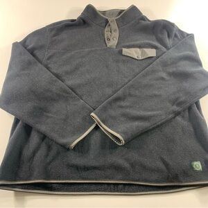 GH Bass Co Pullover Men 2XL Black Mock Neck Fleece Hiking Outdoors Knit